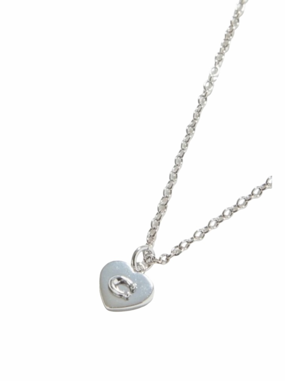 Coach Necklace with Heart Shaped Silvee Pendant New